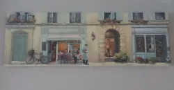 Buy Screen Printed Canvas On Wood Wall Art - French Street Scene - Oil Paint Style • 10£