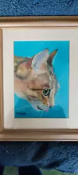 Buy Original Oil Pastel Of Cat In Frame + Ready To Hang - Sussex Based Artist • 60£