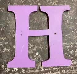 Buy Hand Painted Purple Wooden H Cut Out • 3£