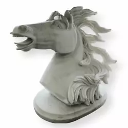 Buy Sculpture Table Head Of Horse White Marble Carrara Art Equestrian H.33 CM • 1,436.49£