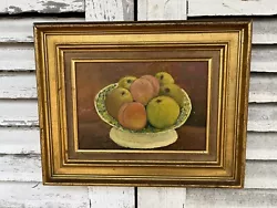 Buy French Oil Painting In Frame, Fruit Scene, Signed, Vintage, Gold Painted Frame • 139.99£