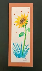 Buy Sunflower Original Art  Painted Bookmark Wildflower Painting Art Gift • 19.43£