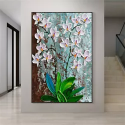 Buy Hh072 Modern Pure Hand-painted Oil Painting Thick Texture Abstract Flower • 26.46£