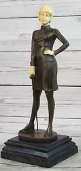Buy Bronze Sculpture Of An Erotic Female Fencer In A Tight Dress Figurine Art • 302.02£