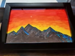 Buy Framed Wall Art Beautiful Sunset Mountain Landscape - 5.5  X 8.5  • 41.34£
