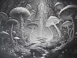 Buy Mystical Mushroom Woods Original Hand Painted & Engraved Artwork 2 Flowerpower37 • 12.99£