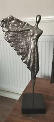 Buy Bronze Patina Sculpture Of Winged Female Form By Michele Pelafas Size: 7″ X 14″  • 35£