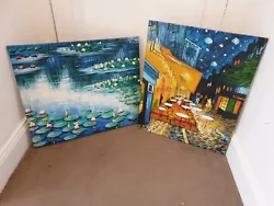 Buy Canvas Painting CLASSICS Van Gogh - Cafe Terrace & Claude Monet - Water Lilies • 35£