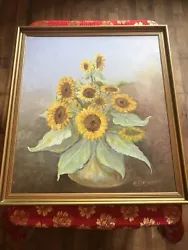 Buy Vintage Large Oil Painting Signed N. A. J’orgarson & Framed - Sunflowers - • 35£