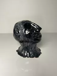 Buy Contemporary Black Ceramic Sculpture Of A Man Black Glazed Modern Bust Art • 79£