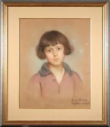 Buy GEORGES ROUSSIN 1854-1941. Very Large Signed Antique Pastel Portrait Painting. • 999.99£