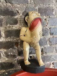 Buy Hand Carved Wooden Balinese Man With Oversized Penis In Mouth Folk Art Indonesia • 190.24£
