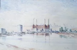 Buy Unframed Original Watercolour Painting Jim Dolby London Battersea Power Station? • 39.99£