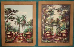 Buy 2 Colourful Original Signed Oil Paintings African Villages/Ethnic/Tribal Scenes • 34.99£