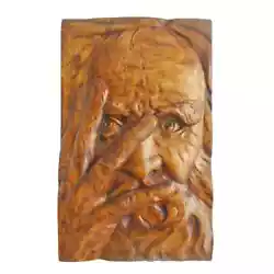 Buy Old Man Spirit Face Wood Carved Sculpture Figurine Home Decor Hanging Wall Art • 62.99£