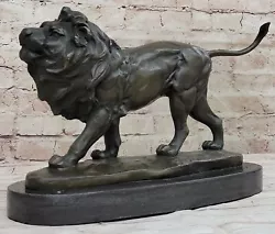 Buy Wildlife Safari: Signed Bronze Lion Sculpture By Artist Milo African Male King O • 331.06£