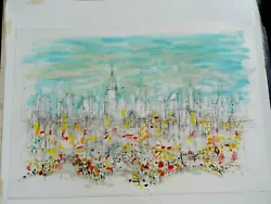 Buy Yigar Zemer Artist Signed Original Acrylic Painting Of City People Landscape • 2,756.23£