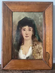 Buy 19th Century Orientalist Portrait Oil Painting Of A Lady MONOGRAM SIGNED • 195£
