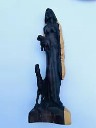 Buy Unique Carved  Prettified Wood Lady With Animals Sculpture (UNIDENTIFIED)15.5” • 59.67£