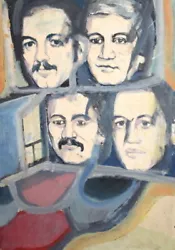 Buy Vintage Surrealist Oil Painting Men Portrait • 333.31£