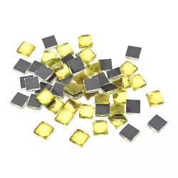 Buy 111pcs Mosaic Tiles, 13 Faces Glitter Crystal Glass Pieces Yellow 1 X 1cm • 7.51£