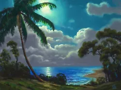 Buy Oil Painting Original Landscape Florida Highwaymen Like Moon Clouds MAX COLE 671 • 471.55£