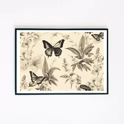 Buy Gothic Butterflies Painting Flowers Illustration 7x5 Home Decor Wall Art Print  • 3.95£