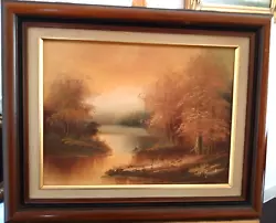 Buy Vintage Oil Painting On Canvas Landscape Sunset Framed Signed Knight • 47£