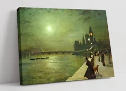 Buy John Atkinson Grimshaw, Reflections On The Thames -canvas Wall Artwork Pic Print • 64.99£