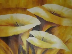Buy Huge Yellow Flowers Oil Painting Canvas Contemporary Floral Art Flower Original • 27.95£