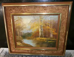 Buy VINTAGE 1970's SMALL LANDSCAPE OIL PAINTING ON CANVAS OF A FOREST / LAKE ETC. • 19.99£