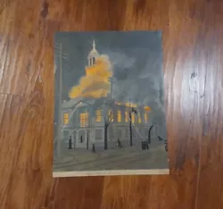Buy 1908 Lebanon PA County Court House Fire ORIGINAL Painting/ Drawing W.J. Lowry • 236.25£