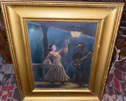 Buy Oil On Board Fabulous Painting Signed Antique Gold Framed Lady Dancer Beautiful • 65£