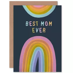 Buy Rainbow Paint Best Mom Ever Blank Greeting Card With Envelope • 4.42£