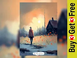 Buy Solitary Figure Sunset Watercolor Painting Print 5 X7  On Matte Paper. • 4.49£