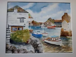 Buy Original Watercolour. Polperro Harbour. Cornwall.  Mounted. • 25£
