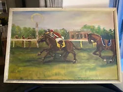 Buy Large Watercolour Painting Of Horse Racing By Robert McVey 1977 • 25£