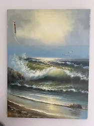 Buy Original Authentic Sea Waves Beach Scene Art Oil Painting On Canvas  🌊 • 3.20£