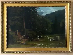 Buy Franz Eduard Meyerheim - Edge Of The Forest In The Mountains With Shepherd - Signed Oil Painting • 857.18£