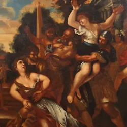 Buy Ancient Painting '600 The Rape Of The Sabine Oil On Canvas Framed • 12,300£