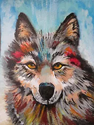 Buy 'WOLF' ORIGINAL PAINTING.  (Not A Print) 8 By 6 Inches. Signed & Dated. • 10£