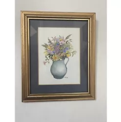 Buy Vintage British Signed Framed Watercolour Flowers Jug Vase Still Life Painting • 7.99£