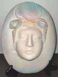 Buy 3D Face Head Sculpture Wall Art Mask Sea Shells Iridescent Signed Oval Wisnewski • 28.35£