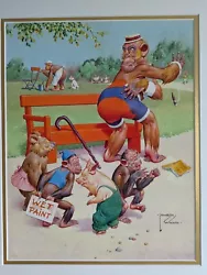 Buy Original Framed Watercolour Cartoon Painting On Card Lawson Wood (1878-1957) • 400£