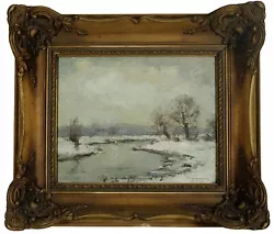 Buy Winter Landscape With River, Oil Painting With Frame, Illegitimately Signed • 342.36£