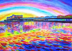 Buy Prints Of Pictures Grand Pier Weston-Super-Mare Swan Paintings Vibrant Colours • 6£