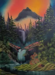 Buy Falls In The Glen Bob Ross Style Painting Oil On Canvas 18x24inch Deep Edge 3D • 85£