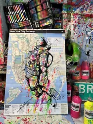 Buy Colorful Astronaut Made On Original New York Subway Map One Of A Kind • 47.96£