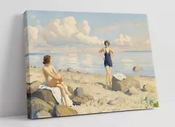 Buy Paul Fischer, On The Beach -canvas Wall Art Artwork Print • 21.99£