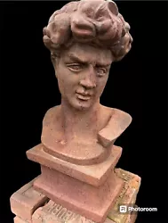 Buy Antique Cast Iron David Bust After Michelangelo Garden Art Circa 1900 • 860.38£